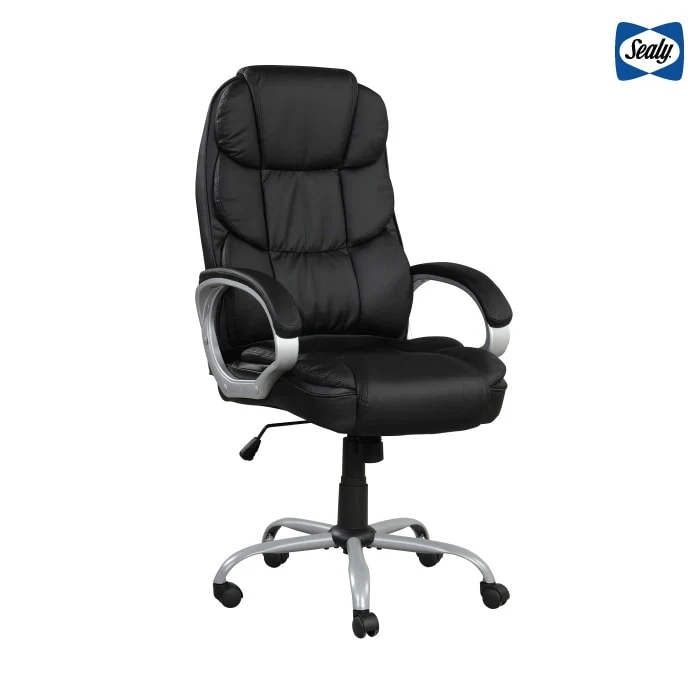 Mid-Back Ergonomic Swivel Office Chair with Padded Armrests