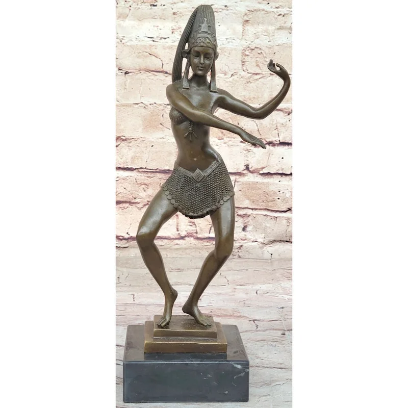 Parvati Exotic Belly Dancer Girl Female Figure Bronze Sculpture By Allan Clark
