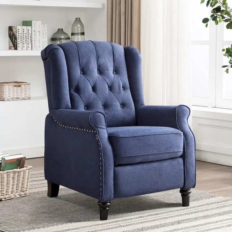 Yellow / Green / Blue / Beige Push-Back Recliner, Tufted, Single Seat
