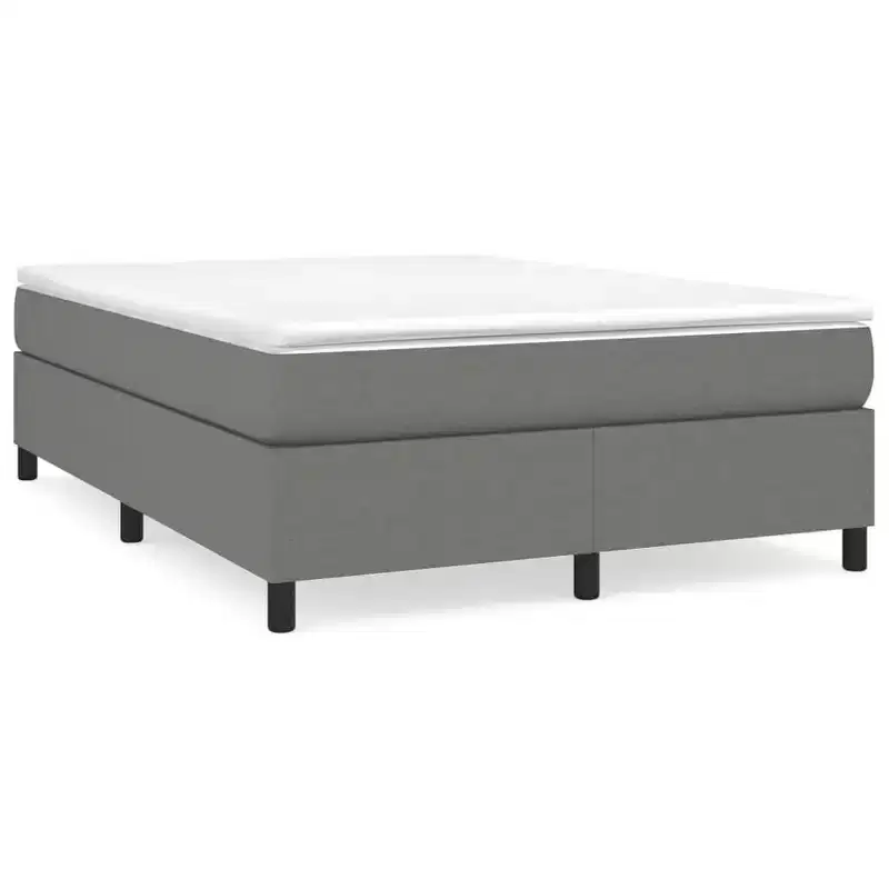 Bed Frame Dark grey 100% polyester fabric, plywood, engineered wood