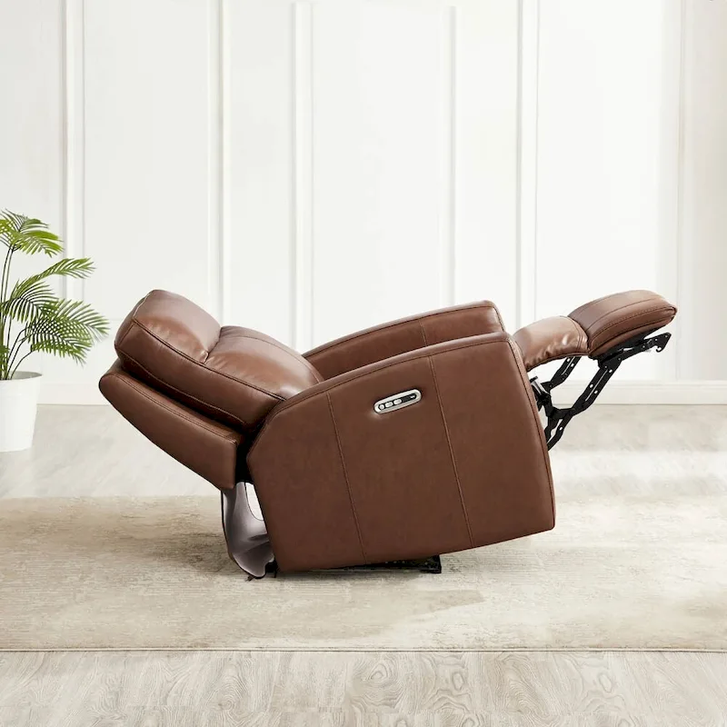 Hydeline Vienna Zero Gravity Power Recline and Headrest Top Grain Leather Sofa