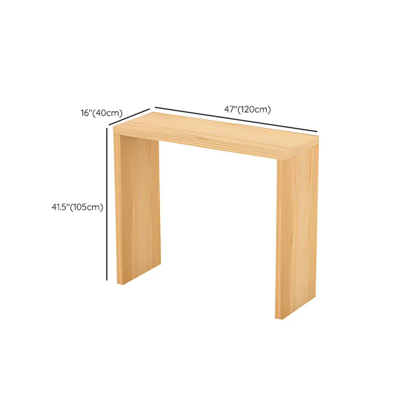 Scandinavian Solid Wood Pub Table Rectangle 4 Seats