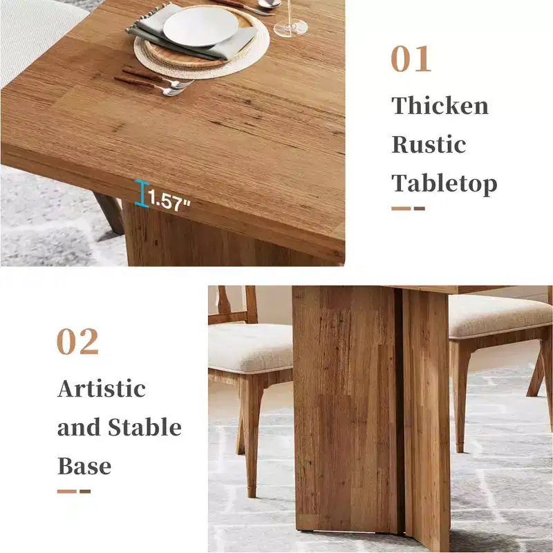 MAYEERTY 63 Inch Multifunctional Dining Table Executive Desk 1.57 Inch Thick E1 Board