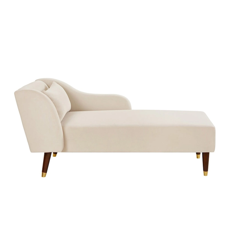Modern Chaise Lounge Chair Velvet Upholstery