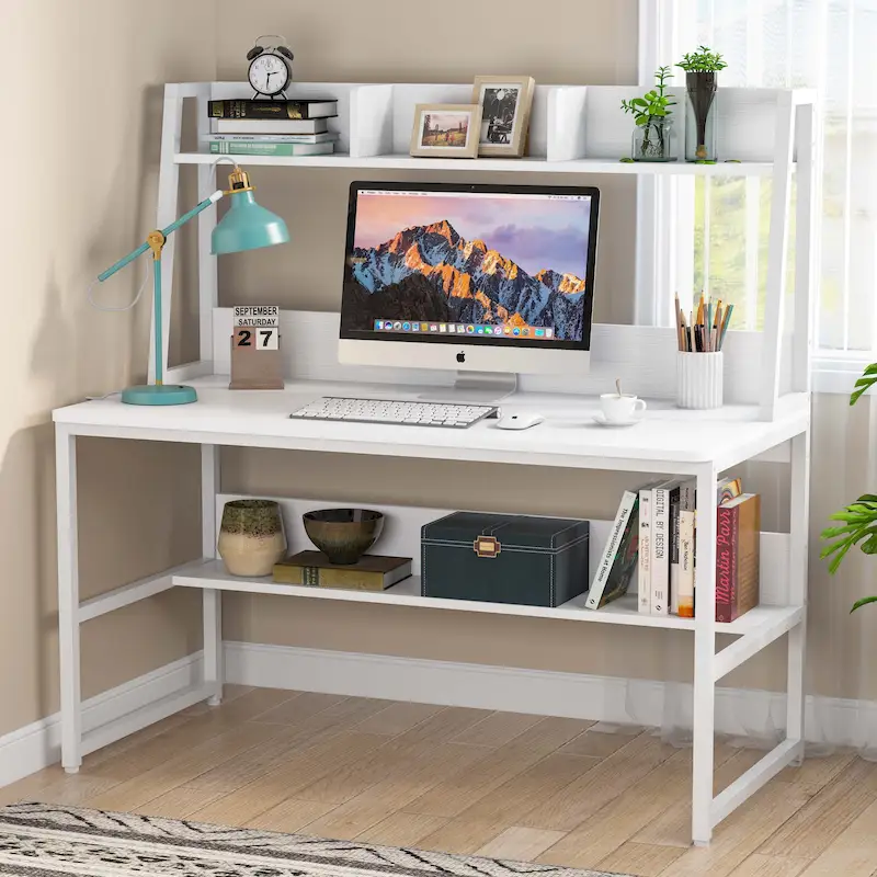 Computer Desk with Hutch and Bookshelf,Home Office Desk,Study Writing Table