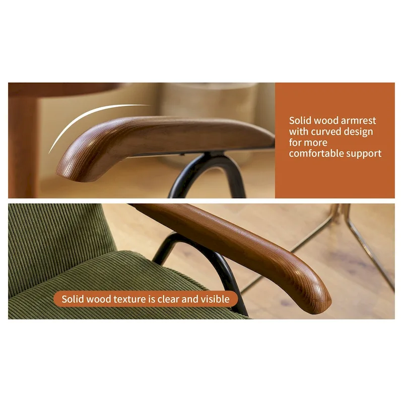 Green Modern 20   High Back Upholstered Accent Chair with Metal Legs