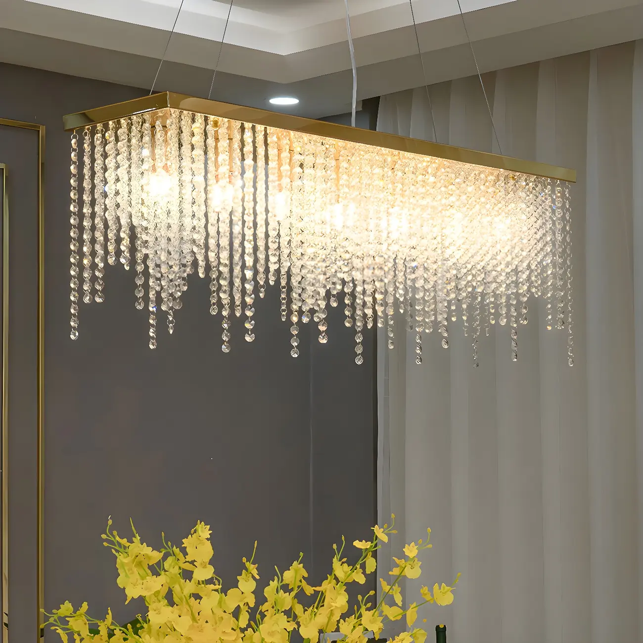 Kitchen Luxury Modern Gold Crystal Pendant Light