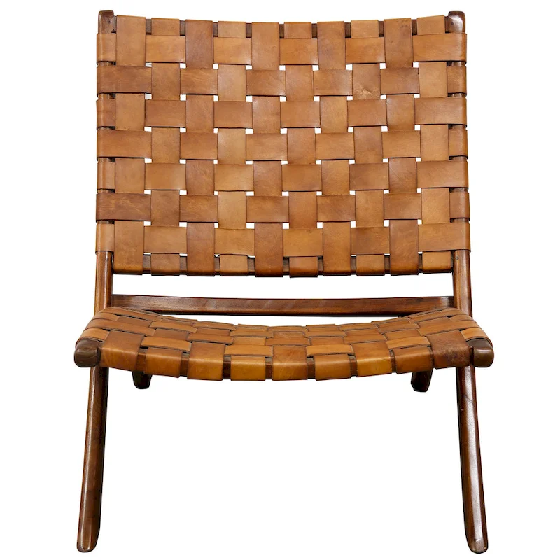 Boho Rattan Accent Chair with Cushion