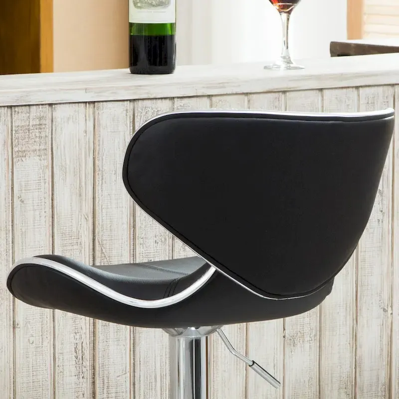 Roundhill Furniture Masaccio Leatherette Airlift Adjustable Swivel Barstool (Set of 2)