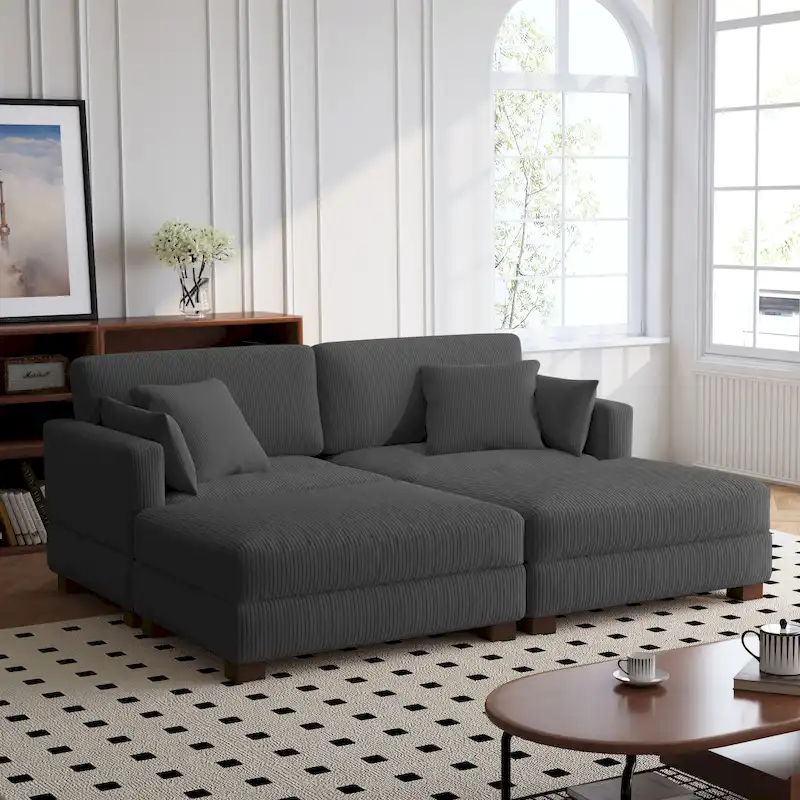 88 Convertible Larger Couch Modular Sectional Sofa Set