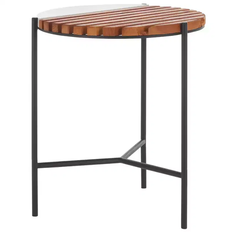 Dallas End Table - ACC2502A - Brown/White Faux Marble - Safavieh