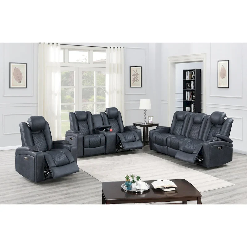 Power Recliner with Cup Holders and USB Charger - Single Seat