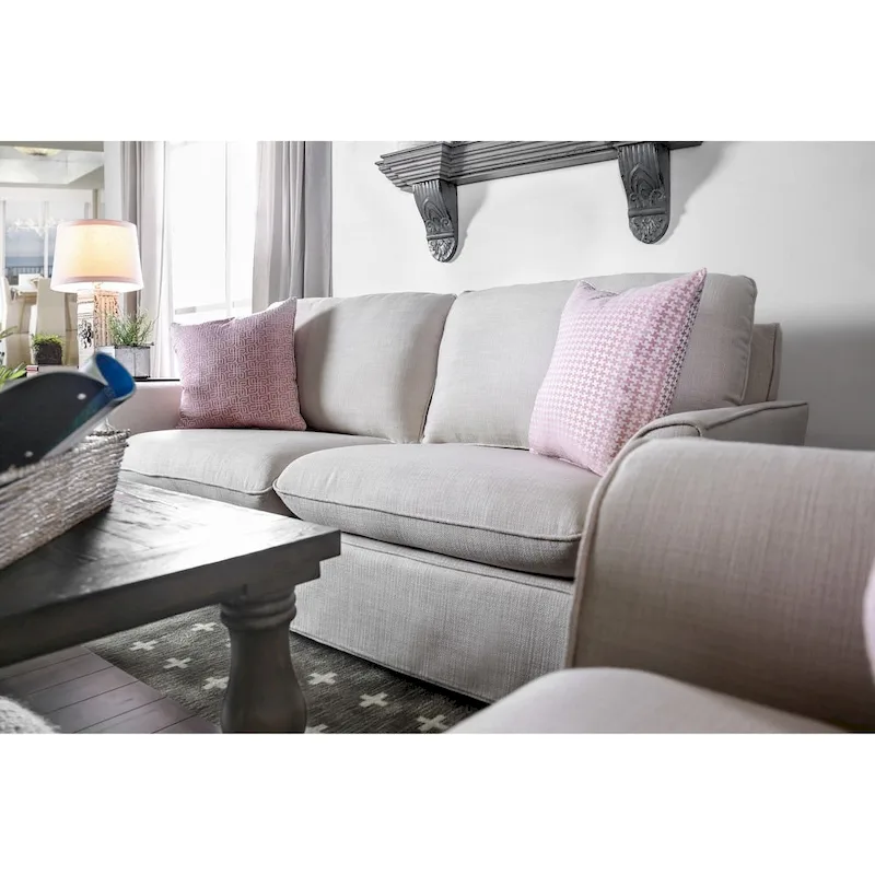 Slipcovered Sofa - Linen-Like Fabric - 3 Seater