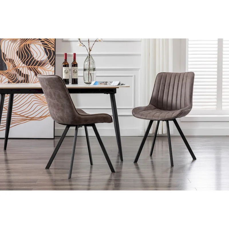 Dining Chairs, Microfiber and Metal Legs