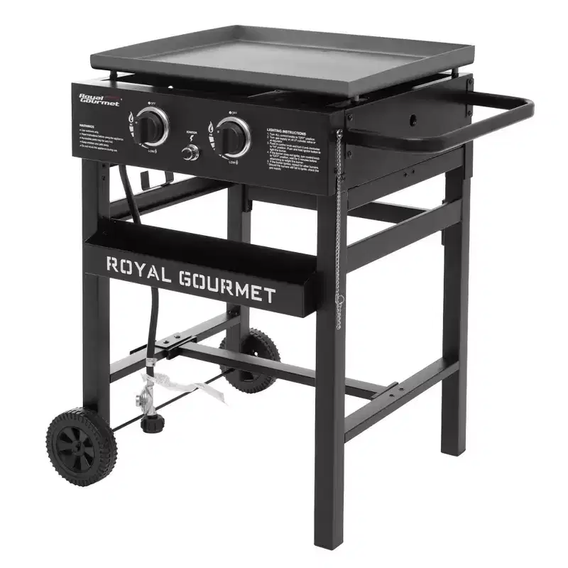 Royal Gourmet 2-Burner Flat Top Griddle 30000 BTU Gas Grill GB2000NTG Black