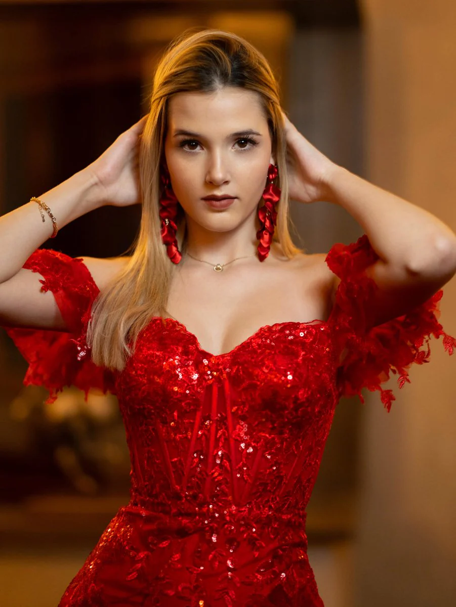 Sheath Off the Shoulder Long Lace Prom Dress (Lace-up Back)