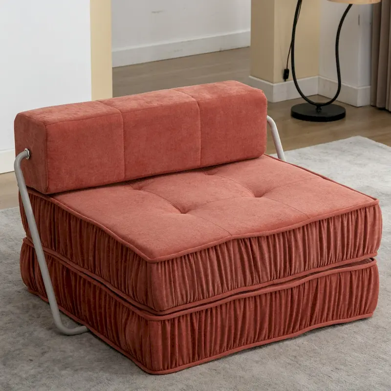 Convertible Sofa Bed,Modern Chenille Upholstered Sleeper Chair
