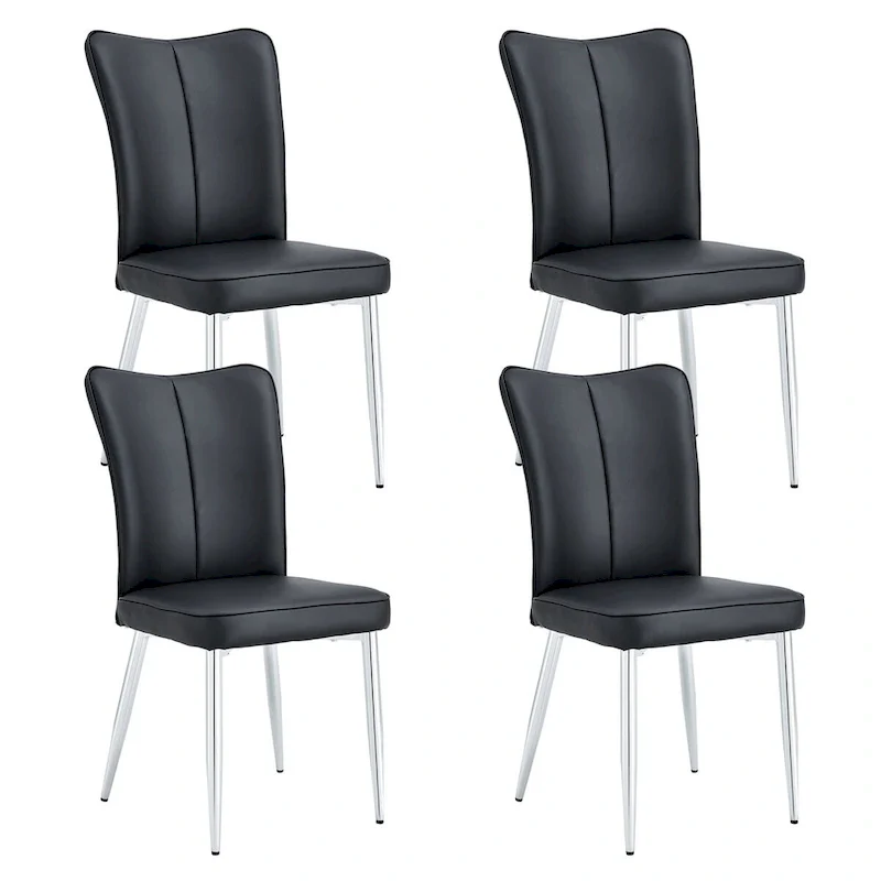 Modern Dining Chairs Set of 4 PU Leather Kitchen Upholstered Chairs