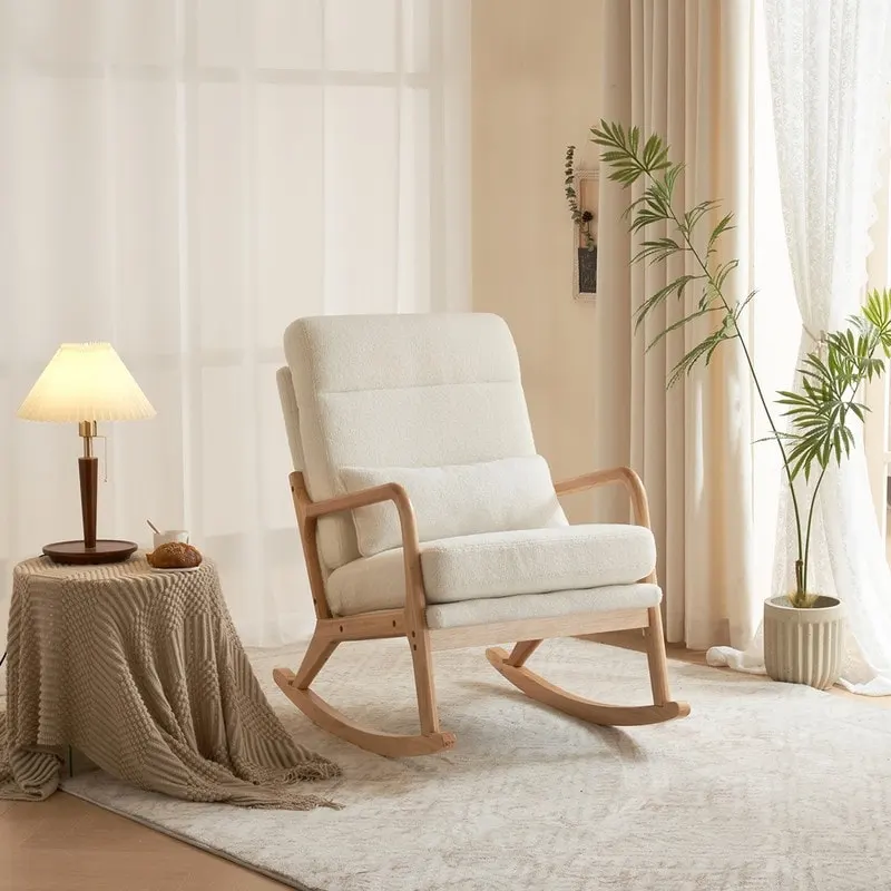 39.37 W High-Back Dual-Use Upholstered Rocking Chair/Accent Chair