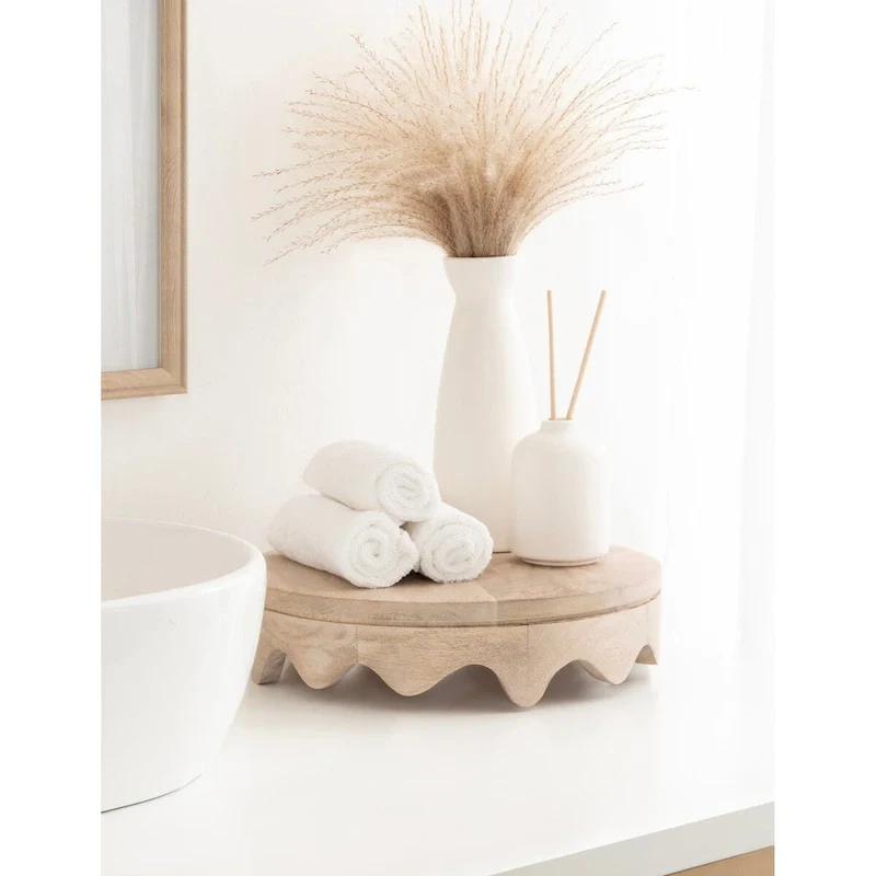 Kate and Laurel Fairlee Wavy Wood Tray - 12x12