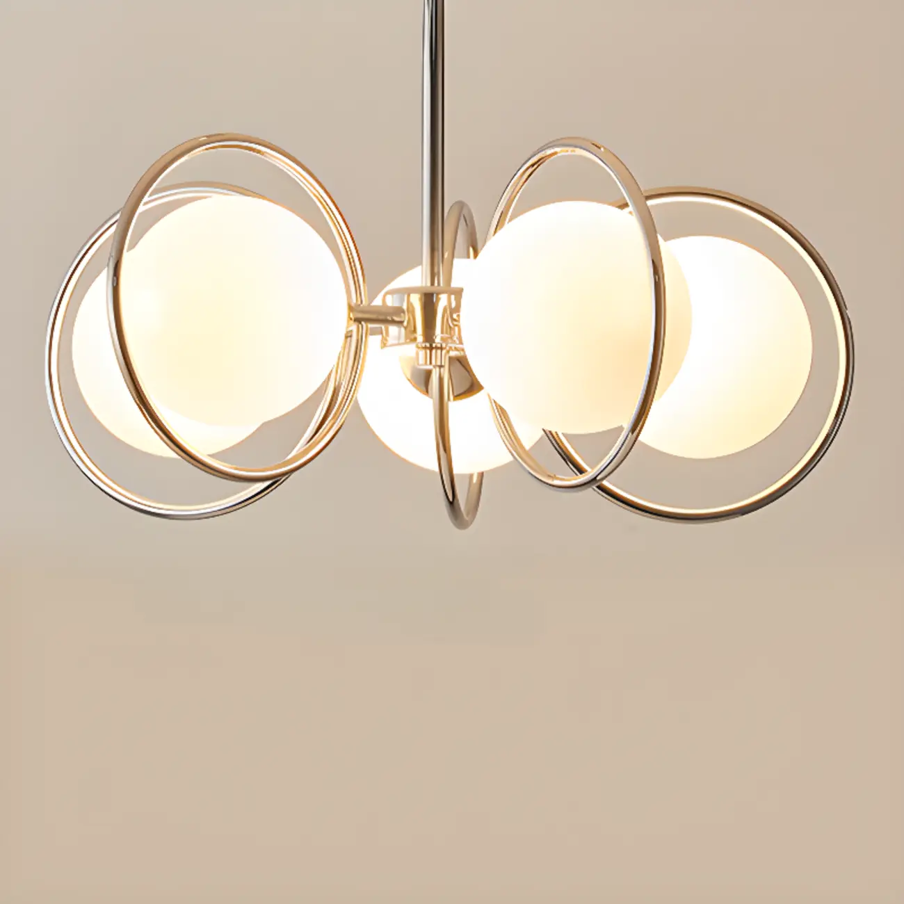 Modern LED Globe Chandelier with Circular Glass Design