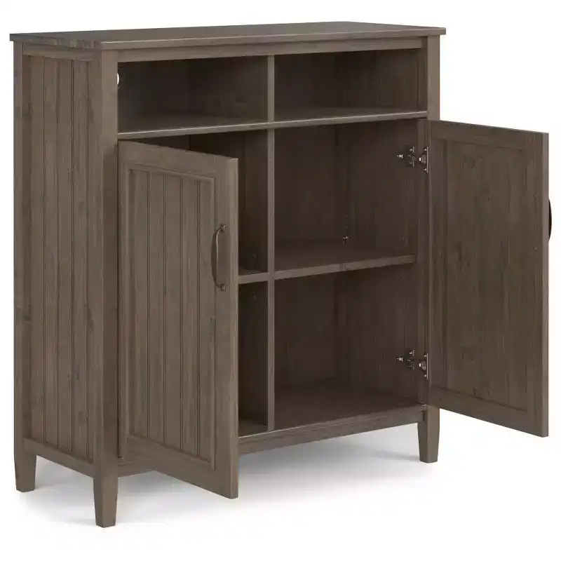 Rowan Medium Storage Cabinet Smoky Brown - WyndenHall: Adjustable Shelves, Media Stand, Cord Management
