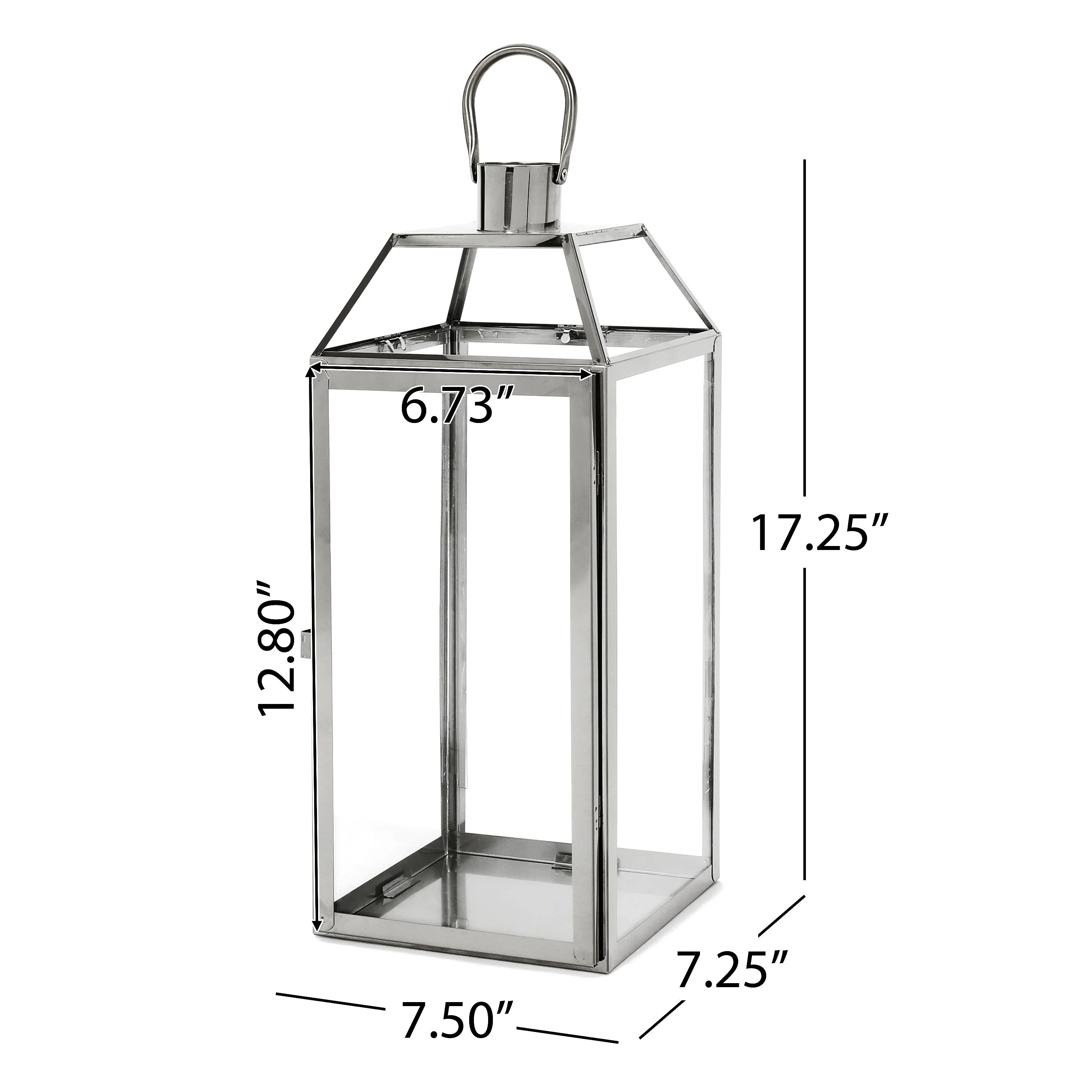 Hamel 18 Modern Stainless Steel Lantern