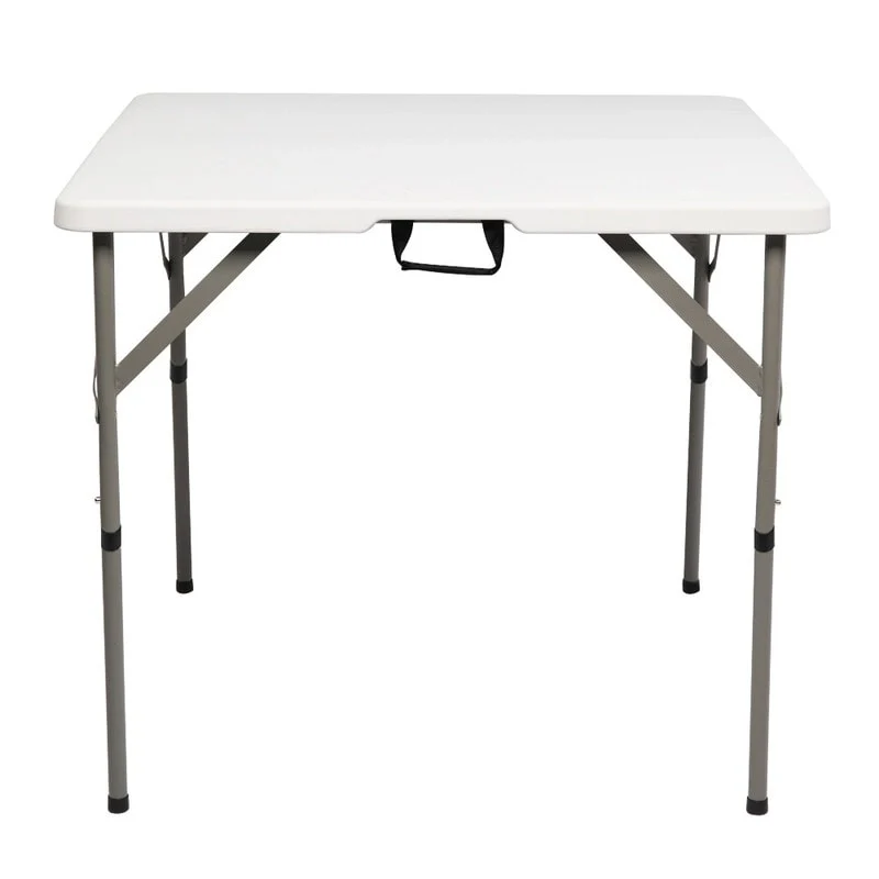 Outdoor 34 in.D x 29 in.H Portable Plastic Camping Table,White