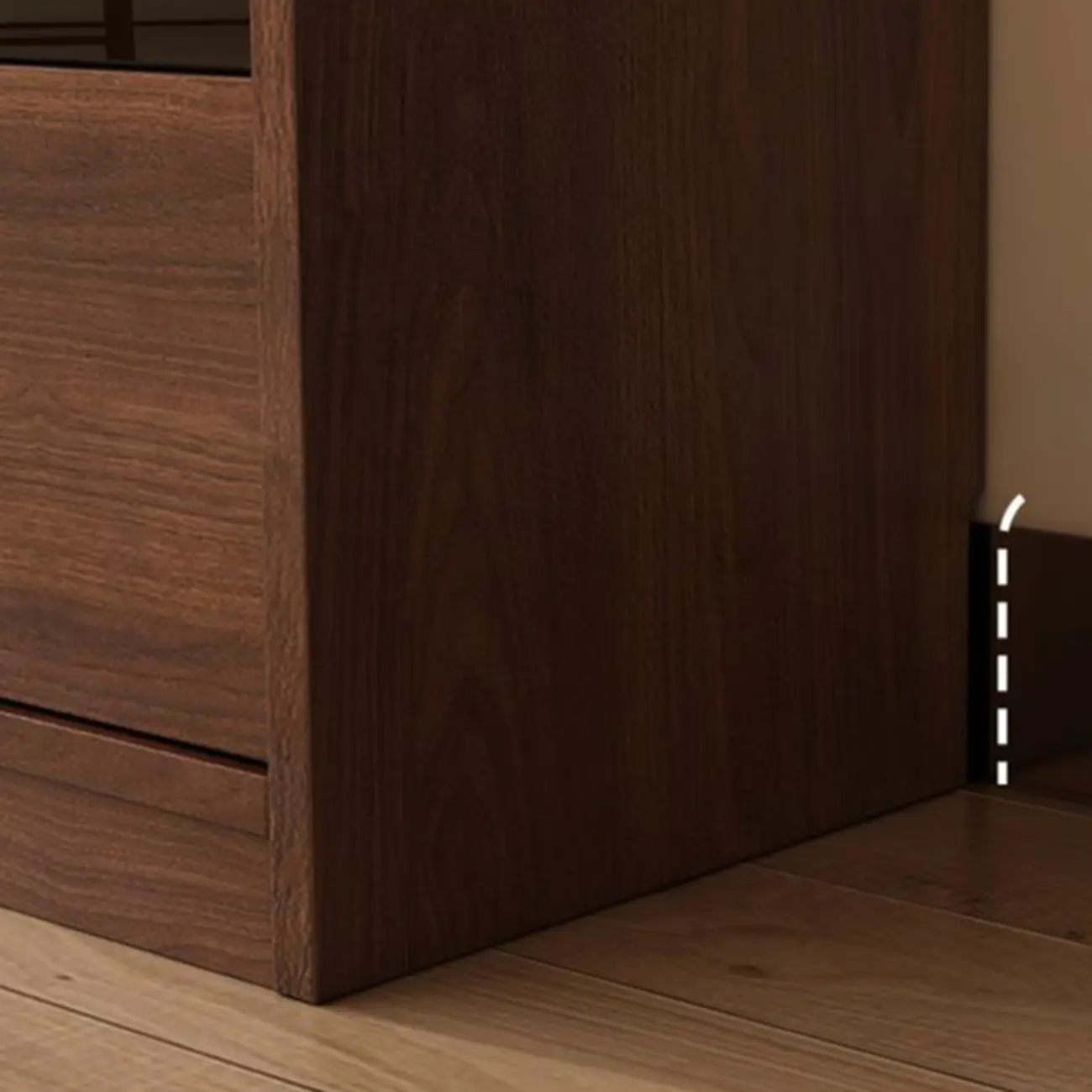 Mid Centyury Tall Brown Vertical Wood Bookcase with Drawers