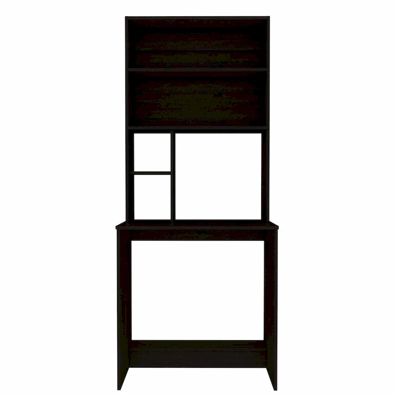 FM Furniture Sawgrass Writing Computer Desk with 5 Open Shelves and Hutch