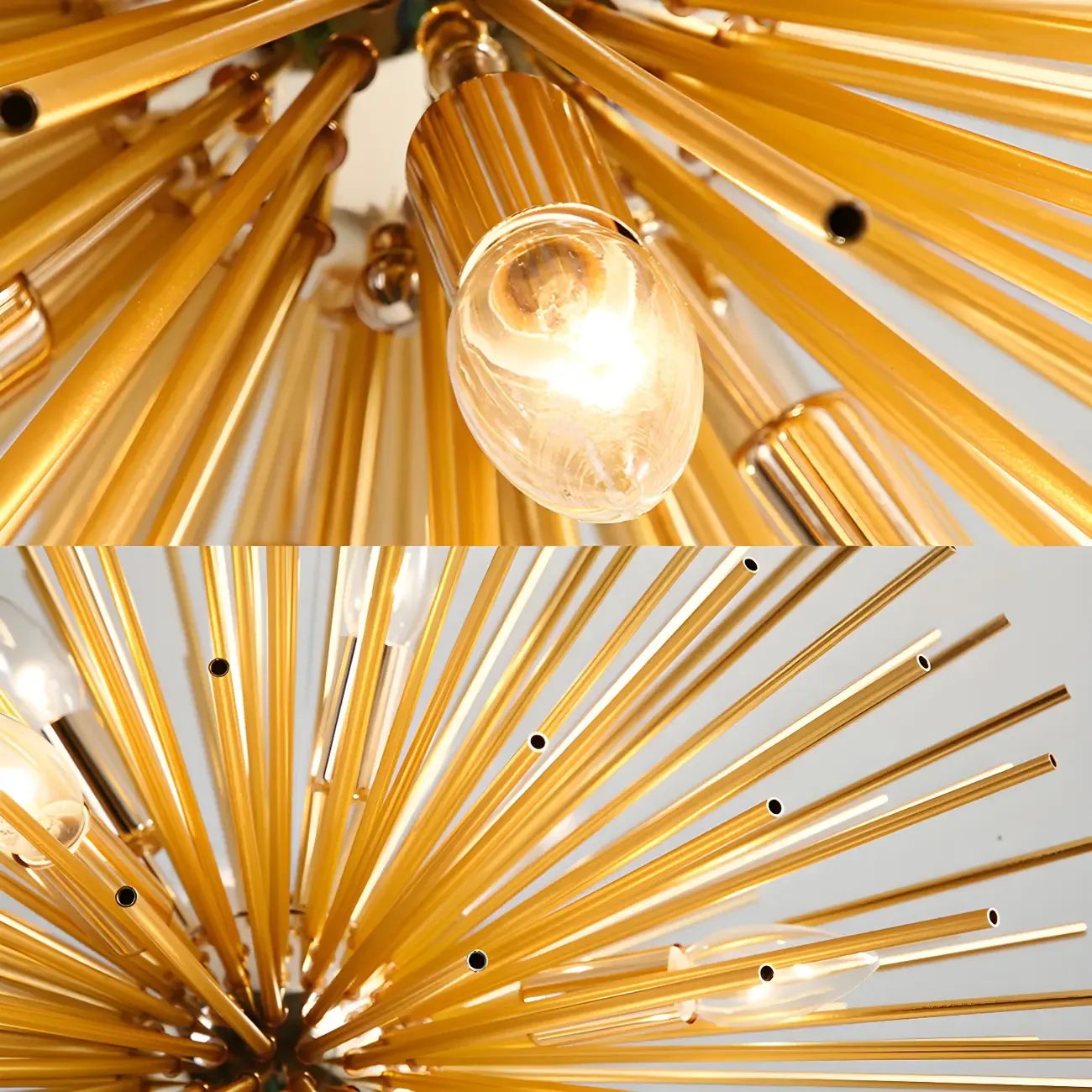 Unique Gold Sputnik Starburst Chandelier Height Adjustable