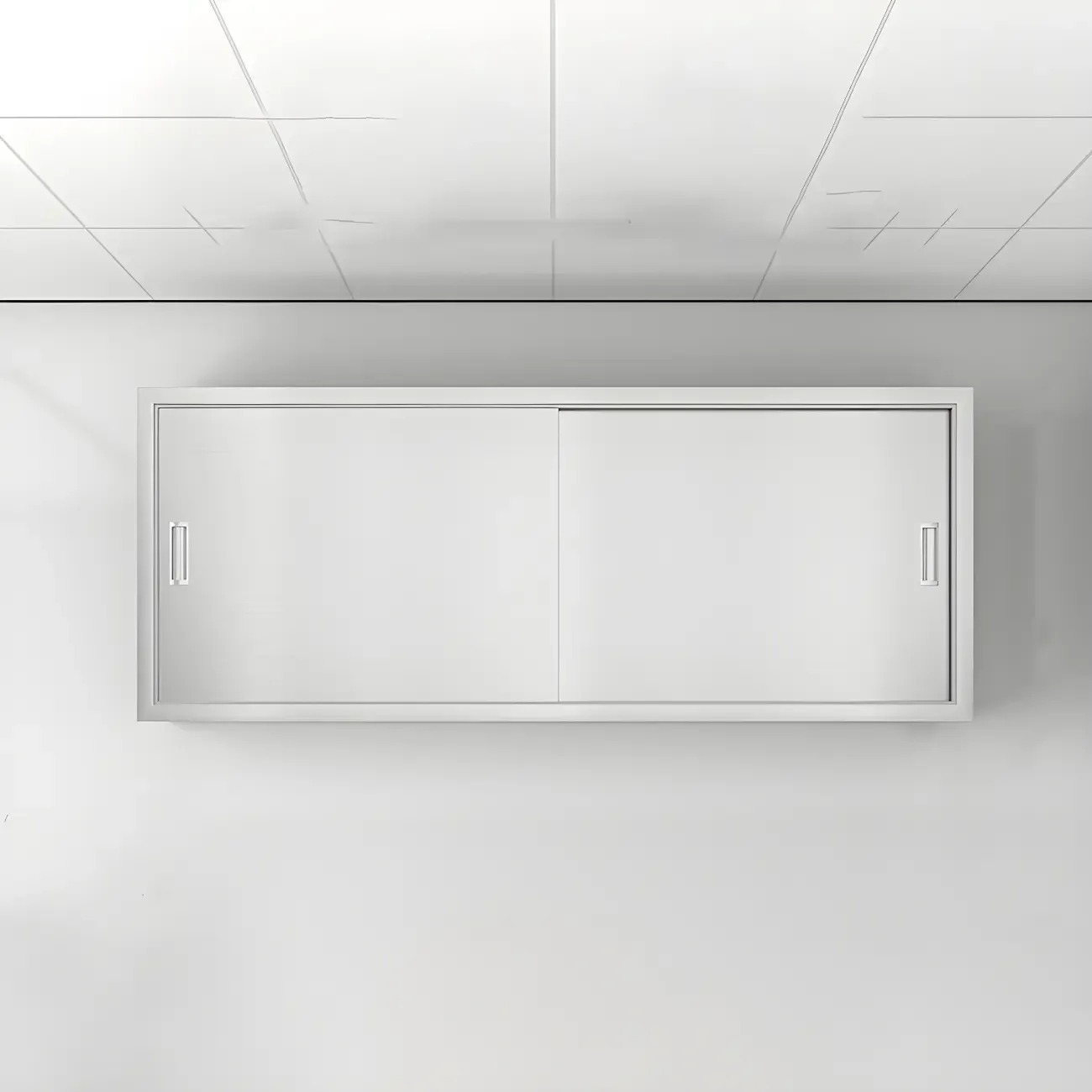 Elegant Stainless Steel Wall-Mounted Display Cabinet