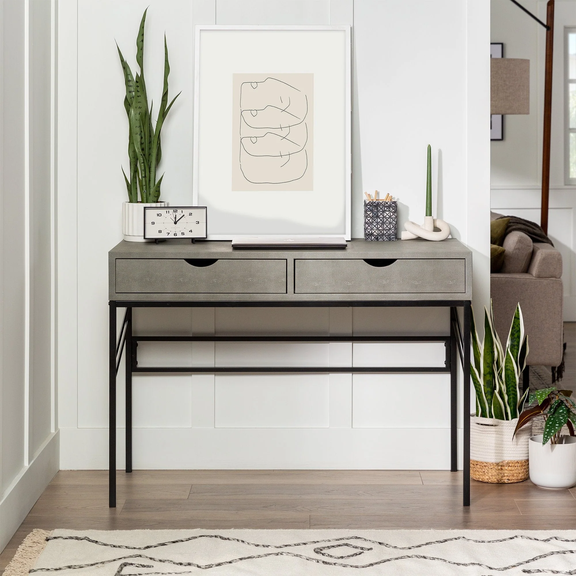 Vetti Faux Shagreen Desk & Console Table
