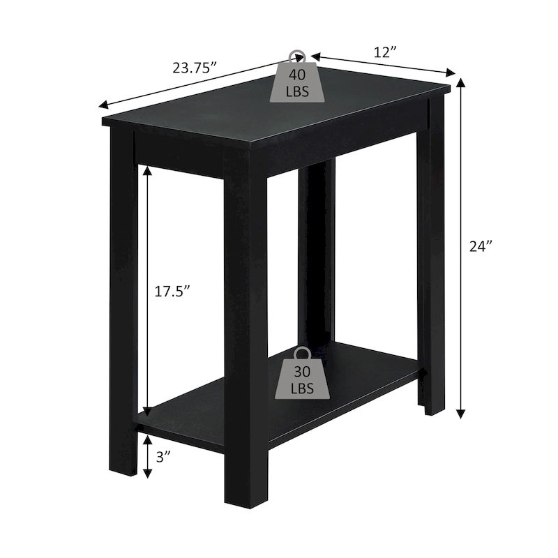 Convenience Concepts Designs2Go Baja Chairside End Table with Shelf