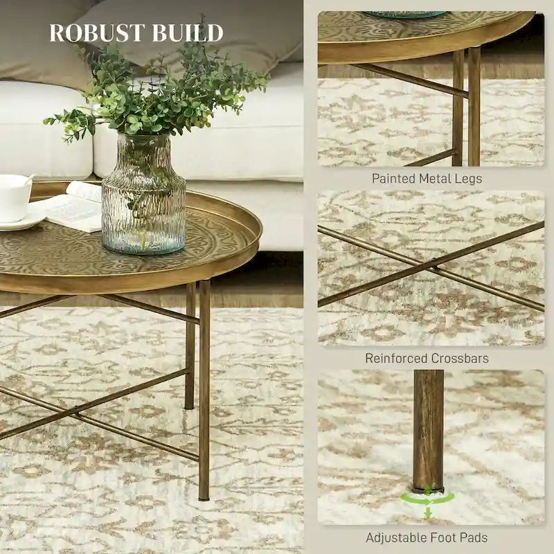 Black Round Coffee Table 24