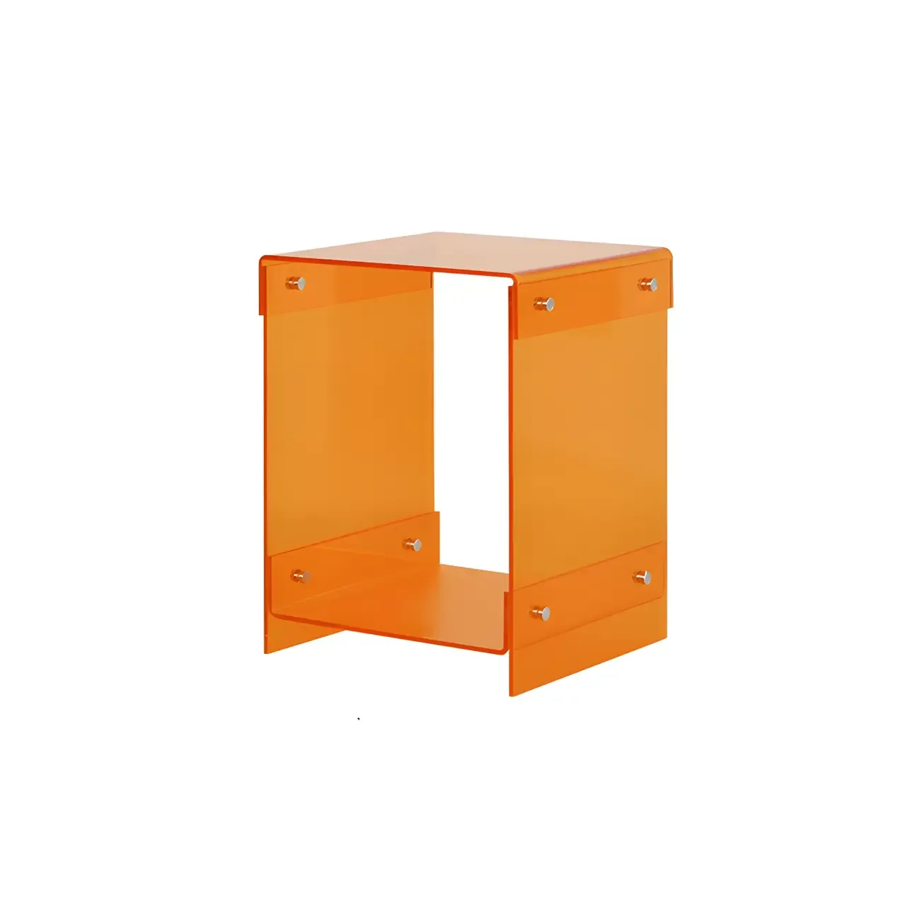 Modern Acrylic Bedside Table with Shelf