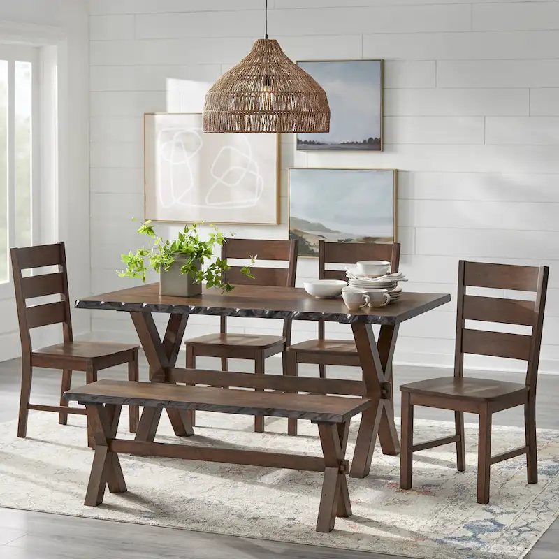 Live Edge Solid Wood Walnut Dining Table