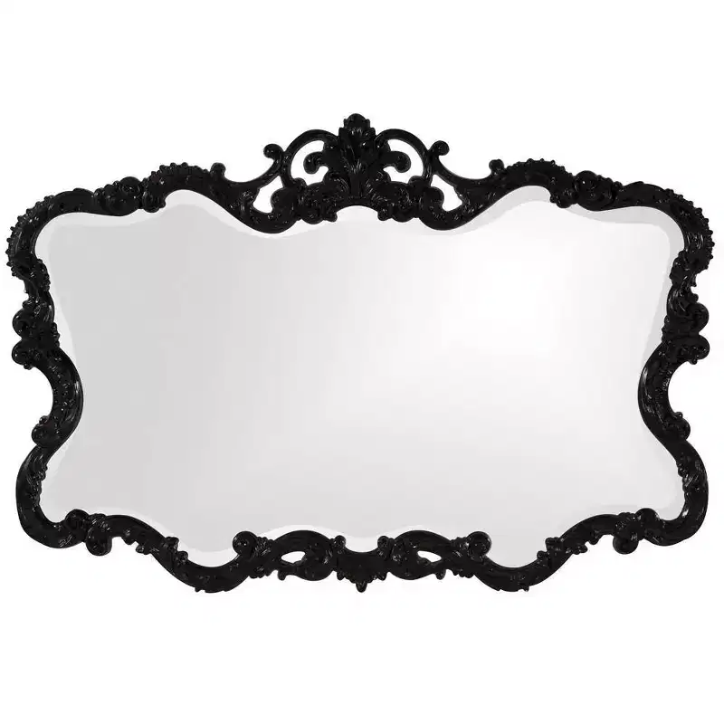 Howard Elliott 40"x30" Rectangular Iron Framed Wall Mirror with Mottled Silver Finish