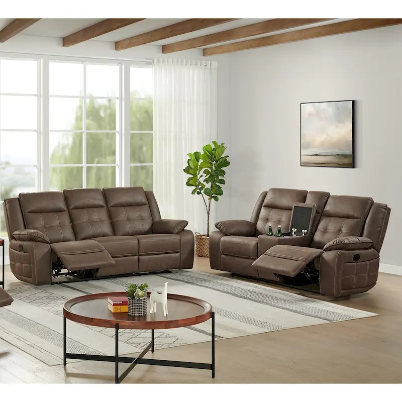 Lesley Reclining Sofa, Brown