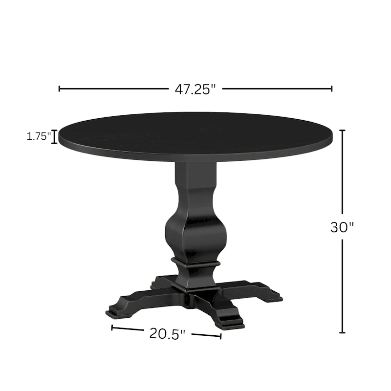 Roundhill Furniture Havre Pedestal Base Round Dining Table - N/A