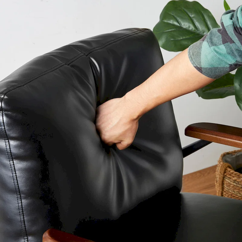 28W Mid-century Modern Soft PU Leather Accent Armchair