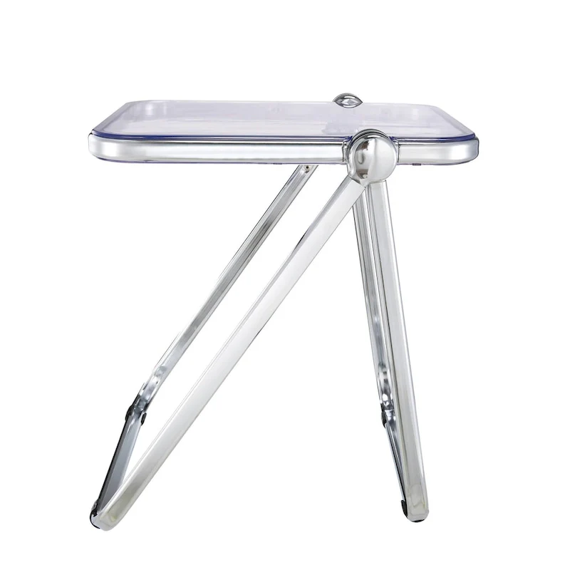 LeisureMod Lawrence Rectangular Folding Table with Aluminum Frame - 16.73