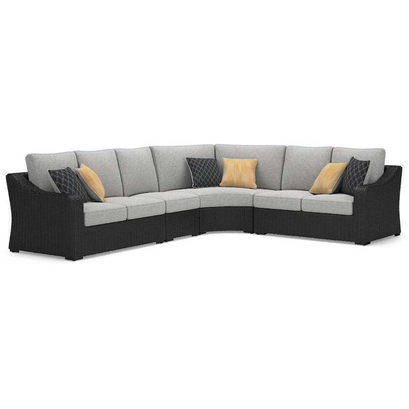 Signature Design by Ashley Beachcroft Black/Gray 4-Piece Outdoor Sectional - 180
