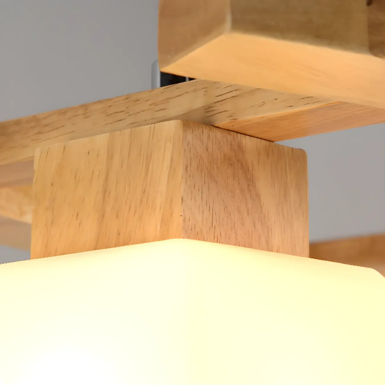 Modern 3-Light Wooden Glass Pendant Light Island Hanging