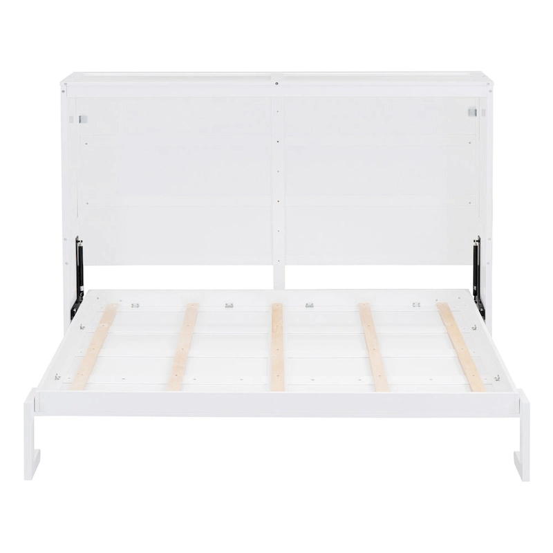 Full Wooden Wall Murphy Bed, Space-Saving