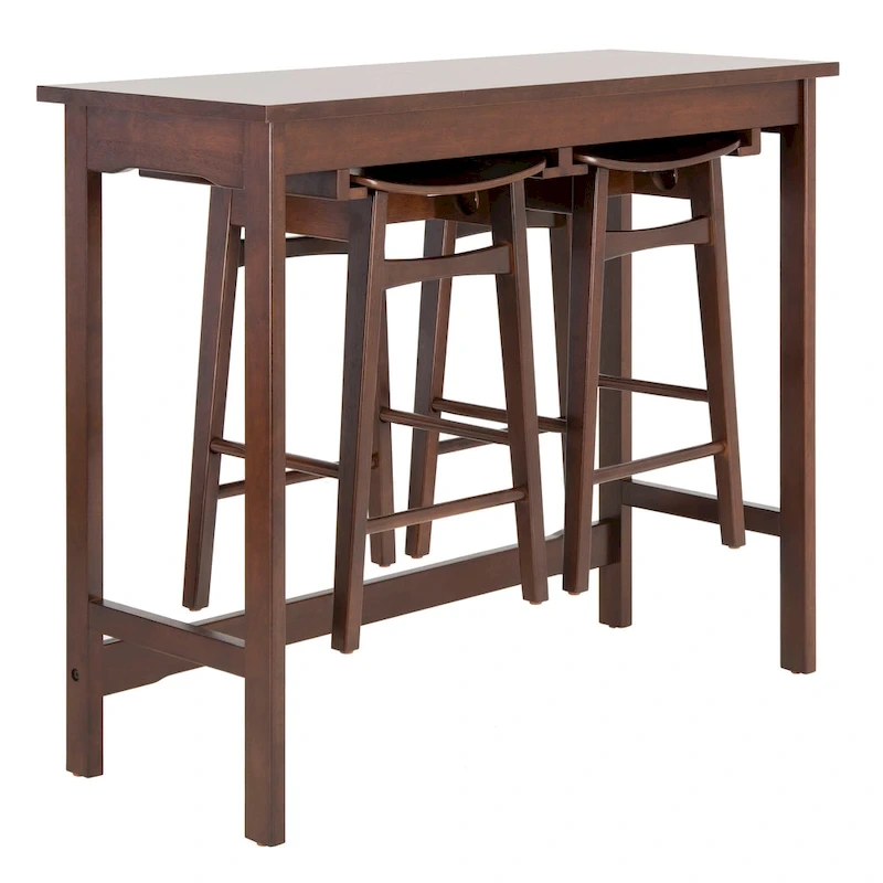 SAFAVIEH Neoma 3 Piece Pub Set - White Oak - 42.1 x 17.7 x 36.2 - 42Wx18Dx36H