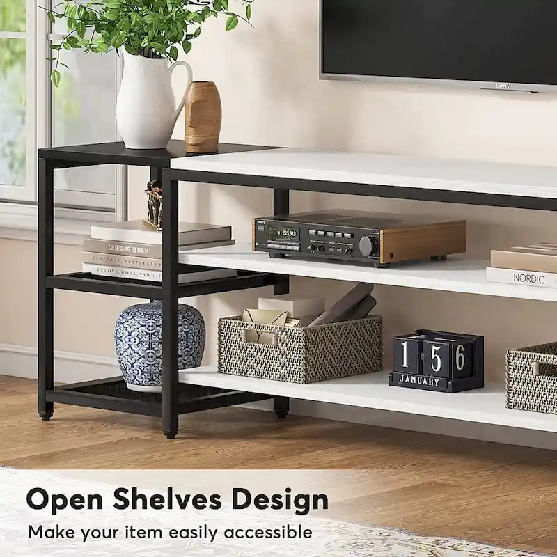 78 Inches TV Stand Entertainment Center Stand, TV Console Table