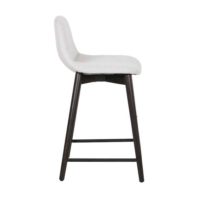 Upholstered Solid Wood Counter Stool With Footrest by