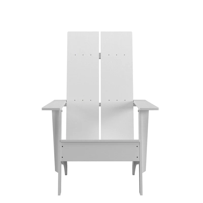 Modern Dual Slat Back Adirondack Style Chairs, Set of 2