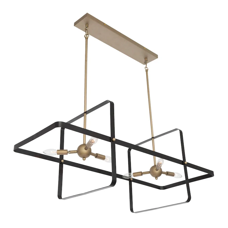 Modern 6 - Light Kitchen Island Linear Pendant - 42.13 x16.73 x16.54